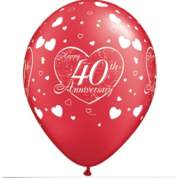 Motivballon Zahl 40 Happy Anniversary 40th