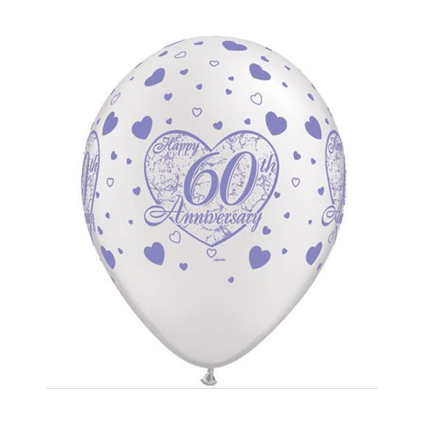 Motivballon Zahl 60 Happy Anniversary 60th
