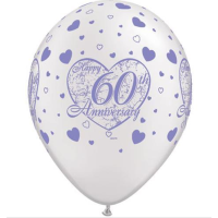 Motivballon Zahl 60 Happy Anniversary 60th