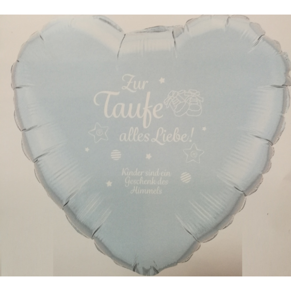 Folienballon - Motiv Zur Taufe alles Liebe -  hellblaues...