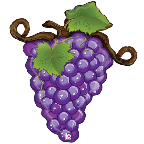 Folienballon - Figur Trauben lila - 79 cm / 0,07