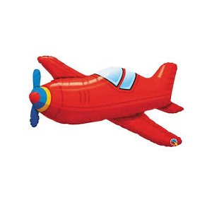 Folienballon - Figur Flugzeug rot - XXL - 91cm /0,09m³