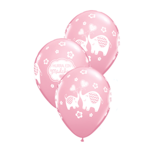 Motivballon Hurra ein Mädchen Babyrosa