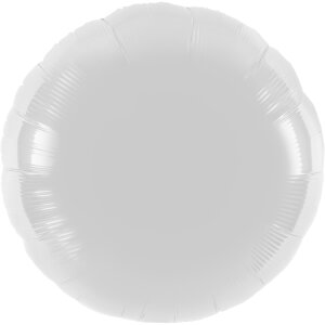 Folienballon - Rund weiß - S - 45 cm / 0,02 m³