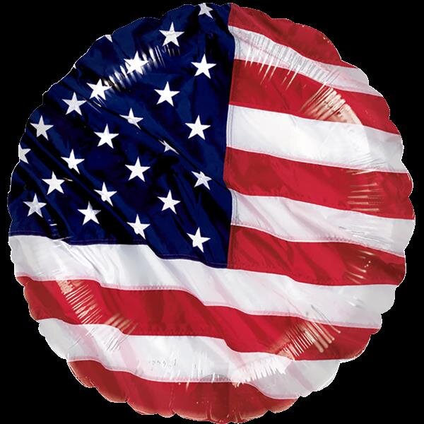 Folienballon - Motiv USA Flagge - S - 45 cm / 0,02 m&sup3;