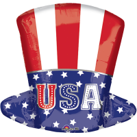 Folienballon - Figur USA Hut Uncle Sam - S - 45 cm / 0,02 m&sup3;