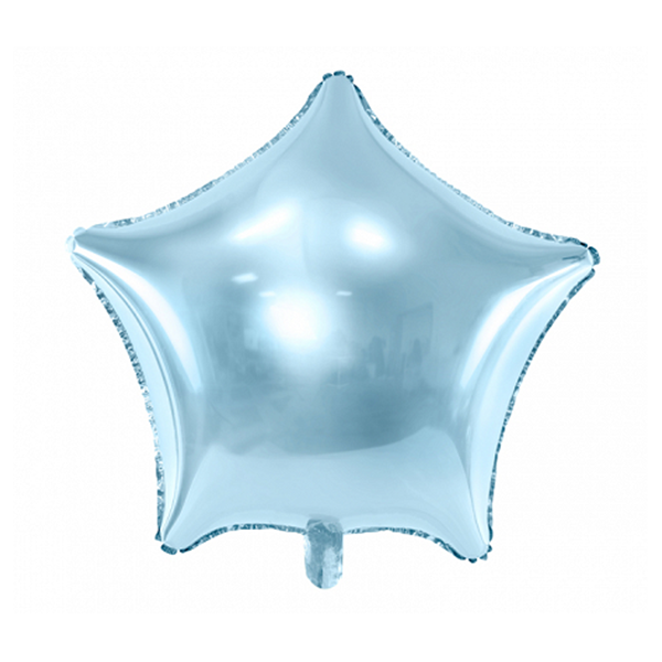 Folienballon - Stern hellblau - S - 45 cm / 0,02 m³