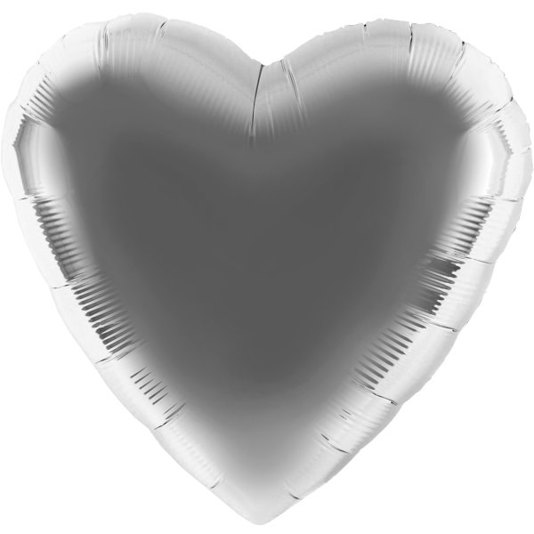 Folienballon Herz silber - S - 45cm/0,02m³