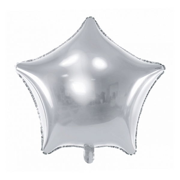 Folienballon - Stern silber - S - 45 cm / 0,02 m³