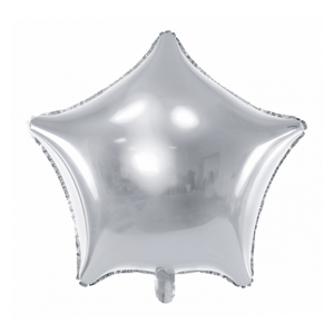 Folienballon - Stern silber - S - 45 cm / 0,02 m³
