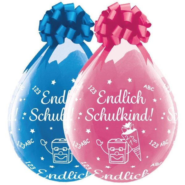 Verpackungsballon Endlich Schulkind - Ø 45cm/Latex