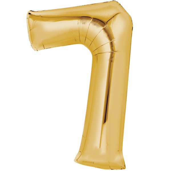 Folienballon Zahl 7 Gold - XL - 66cm/0,06m³