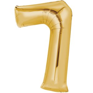 Ballon Zahl 7 Gold - XL/Folie - 66cm/0,06m³