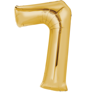 Folienballon - Zahl 7 Gold - XL - 66 cm / 0,06 m³