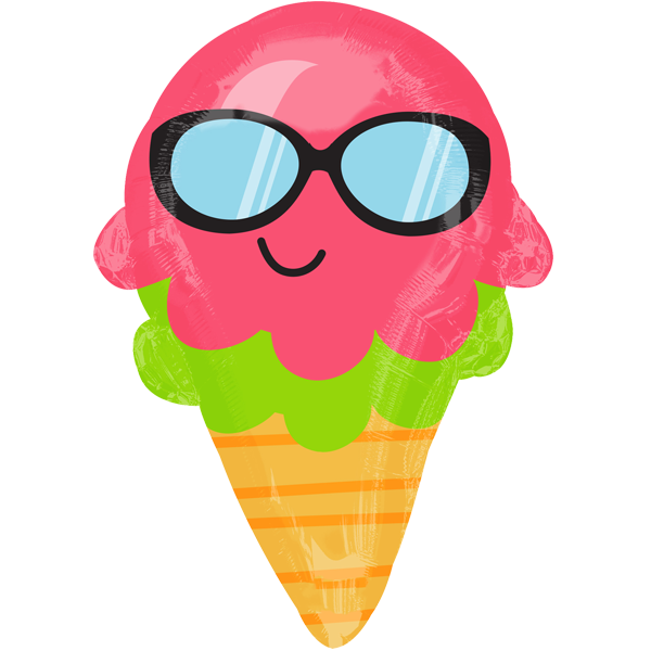 Folienballon - Figur Fröhliche Eiscreme - XL - 0,50 cm / 0,03 m³