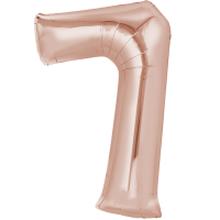 Folienballon - Zahl 7 Rosegold - XL - 66 cm / 0,06 m³