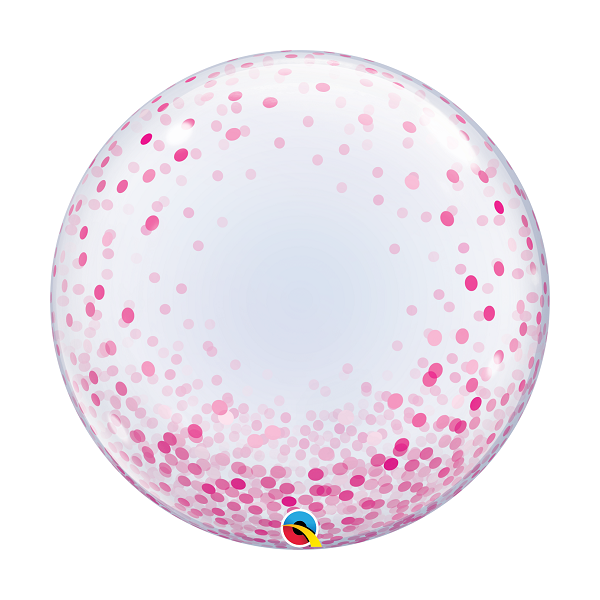 Ballon Confetti pink - XL/Strechtfolie/Deco Bubble -...