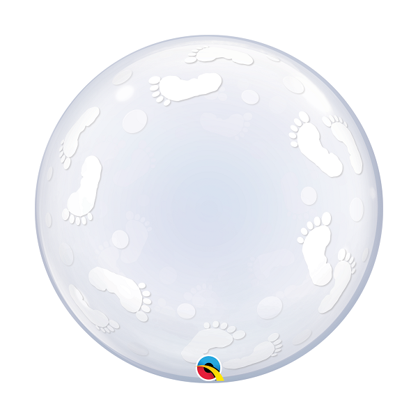 Deco Bubble Ballon - Motiv Babyfüsschen - XL -...