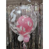 Deco Bubble Ballon - Motiv Babyfüsschen - XL - 61cm/0,04m³