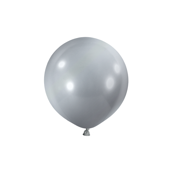 Latexballon Metallic Silber - XXL/Latex - 80cm/0,40,m³