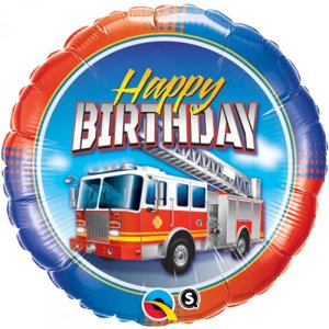 Ballon Feuerwehr Happy Birthday - S/Folie - 42cm/0,02m³