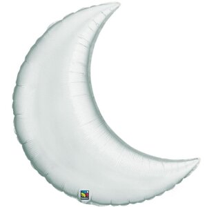 Folienballon - Figur Halbmond silber - XXL - 87 cm / 0,07...