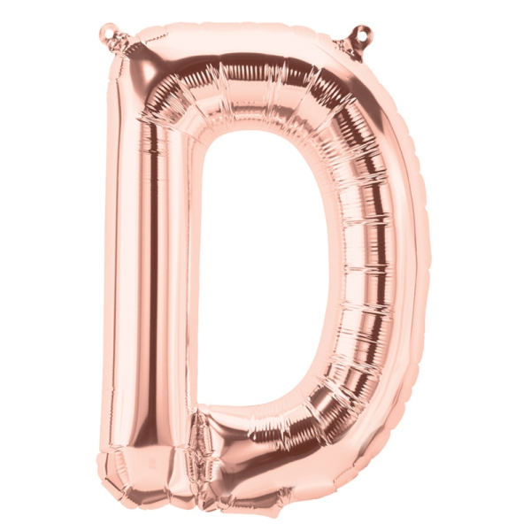 Folienballon - Buchstabe D - Rosegold - XS - 40 cm / Luft