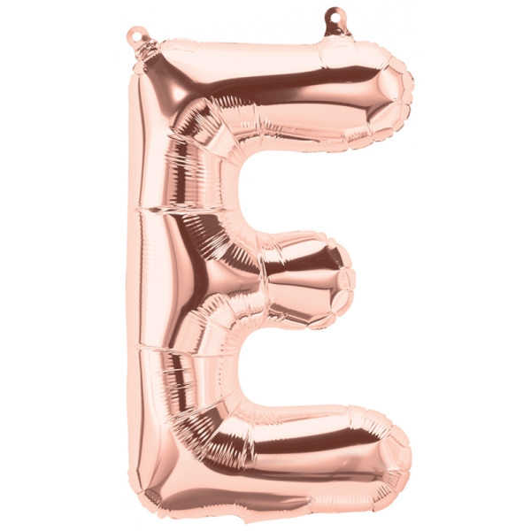 Folienballon - Buchstabe E - Rosegold - XS - 40 cm / Luft