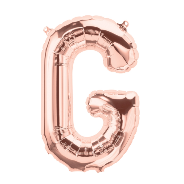 Folienballon - Buchstabe G - Rosegold - XS - 40 cm / Luft