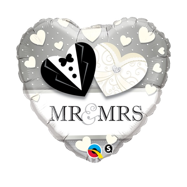 Folienballon - Motiv Mr & Mrs - S - 45 cm / 0,02 m³