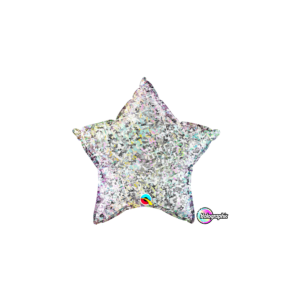 Ballon XS Stern Silber Hologramm