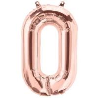 Folienballon - Zahl 0 Rosegold - XS - 40 cm / Luft