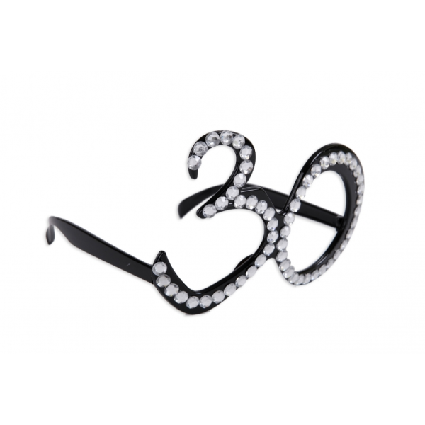 Brille Zahl 30 Strasssteine