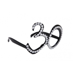 Brille Zahl 30 Strasssteine