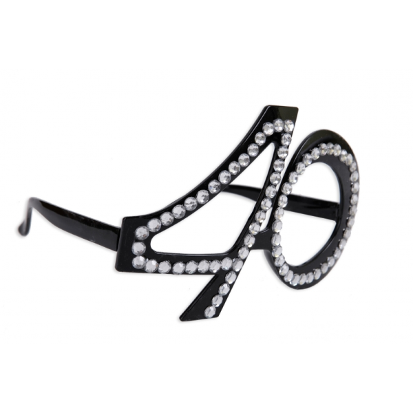 Brille Zahl 40 Strasssteine