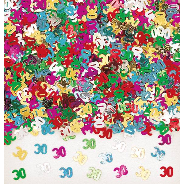 Konfetti Zahl 30 bunt (14g)