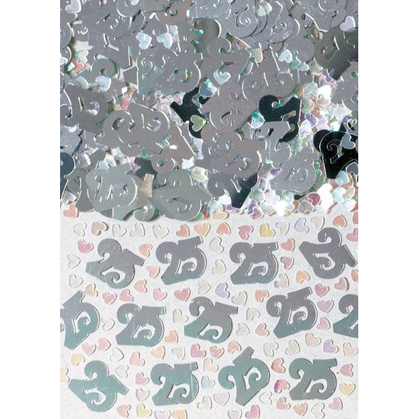 Konfetti  - Zahl 25 silber, 14g