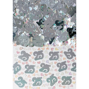 Konfetti  - Zahl 25 silber, 14g