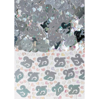 Konfetti  - Zahl 25 silber, 14g