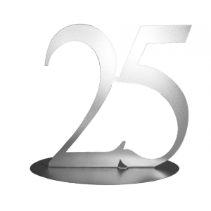 Ballongewicht - Cake Topper Zahl 25 Metall silber