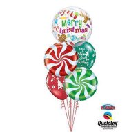 Latexballon - Motiv Merry Christmas Snowflakes