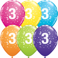 Latexballon - Motiv Zahl 3