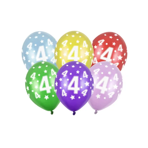 Latexballon - Motiv Zahl 4 - 30 cm
