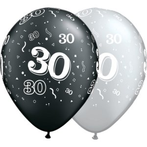 Latexballon - Motiv Zahl 30
