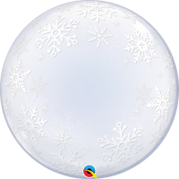 Deco Bubble Ballon - Motiv Frosty Snowflakes - XL - 61cm/0,04m³