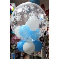 Deco Bubble Ballon - Motiv Frosty Snowflakes - XL - 61cm/0,04m³