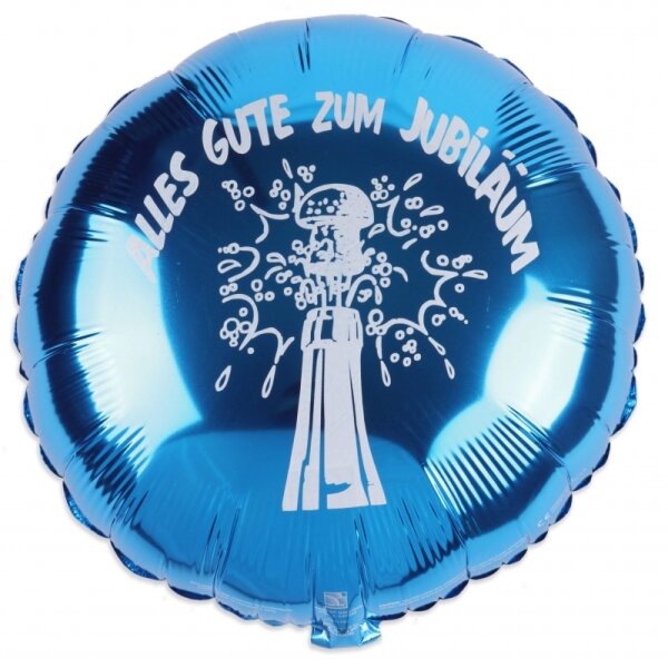 Folienballon - Motiv Alles gute zum Jubiläum blau - S - 45 cm / 0,02 m³