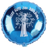 Folienballon - Motiv Alles gute zum Jubiläum blau - S - 45 cm / 0,02 m³