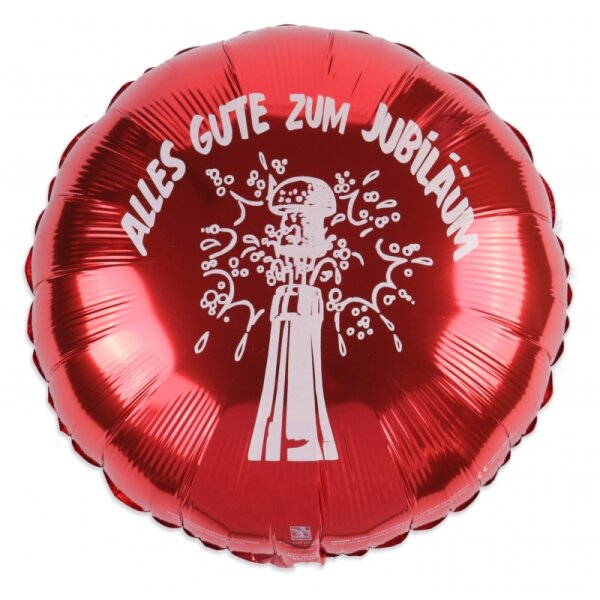 Folienballon - Motiv Alles gute zum Jubiläum rot - S - 45 cm / 0,02 m³