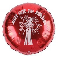 Folienballon - Motiv Alles gute zum Jubiläum rot - S - 45cm/0,02m³